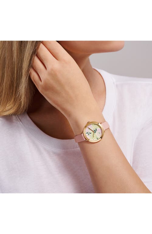 Ted Baker Ammy Floral Leather Strap Watch, 34mm In Pink