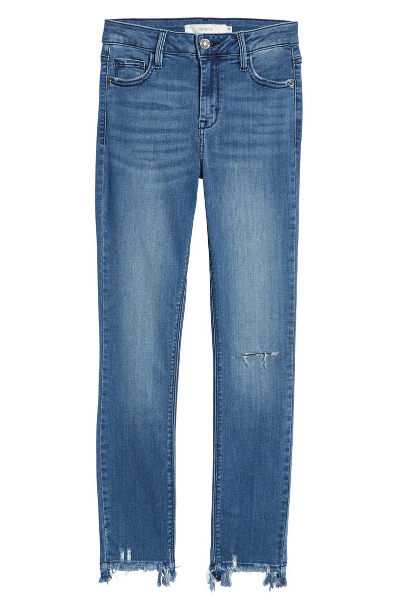 HIDDEN JEANS Ripped Stretch Ankle Skinny Jeans, Alternate, color,