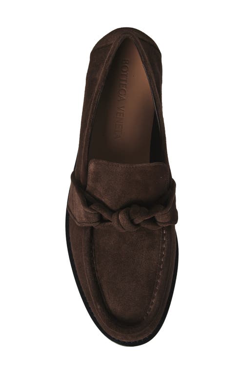 Bottega Veneta Astaire Fondente Suede Moccasin In Brown