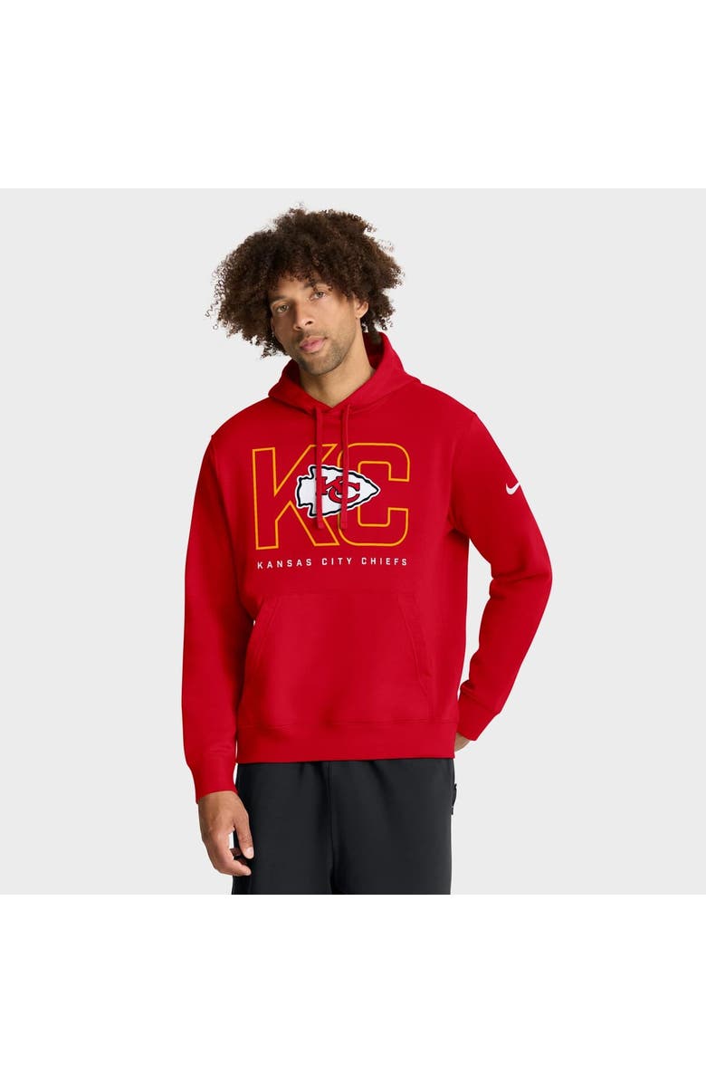 Nike Men's Nike Red Kansas City Chiefs Busted Play Club Fleece Pullover Hoodie, Main, color, Red