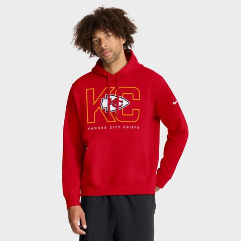 Men's Nike Red Kansas City Chiefs Busted Play Club Fleece Pullover Hoodie