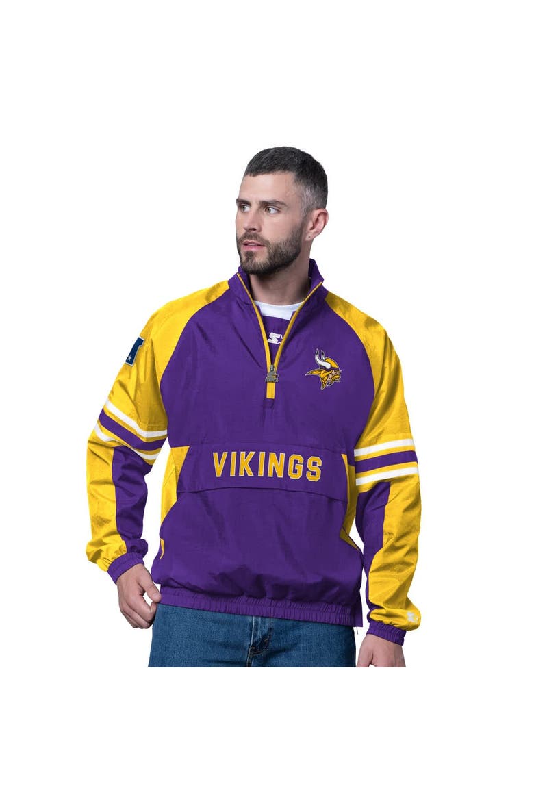 Men's Starter Purple Minnesota Vikings Prospect Half-Zip Pullover, Main, color, Purple