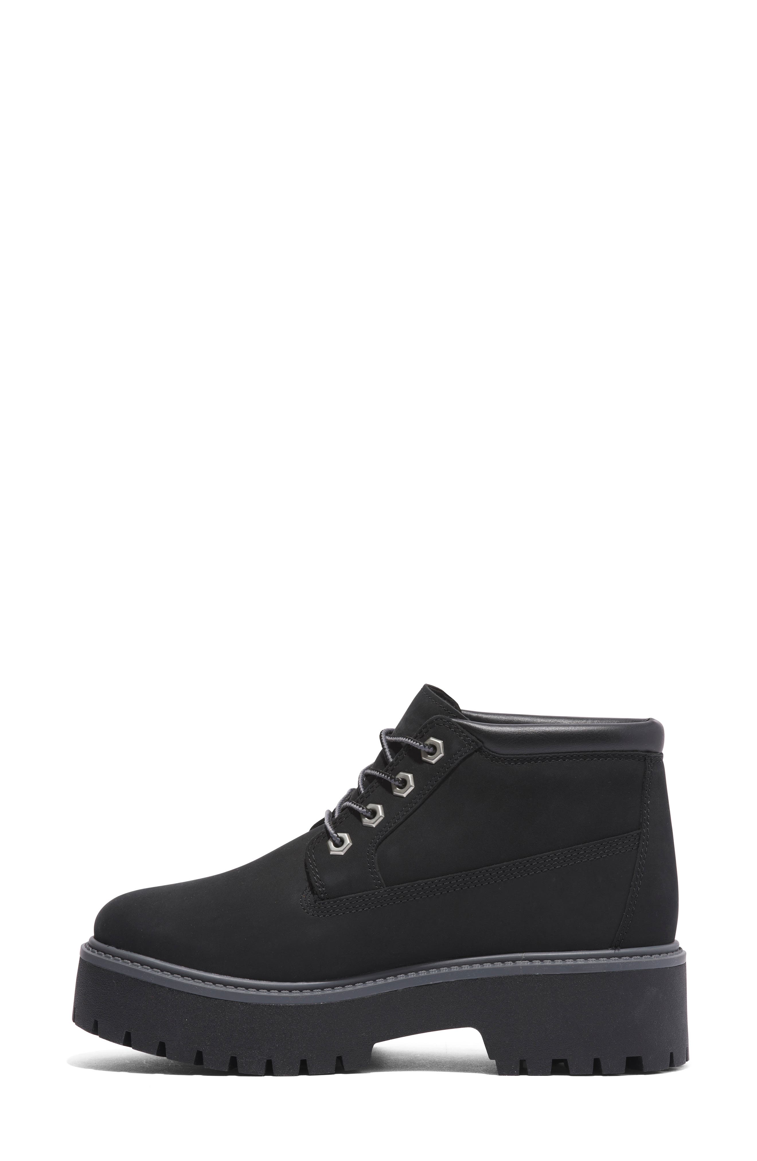 Timberland Stone Street Waterproof Platform Boot, Alternate, color, Jet Black