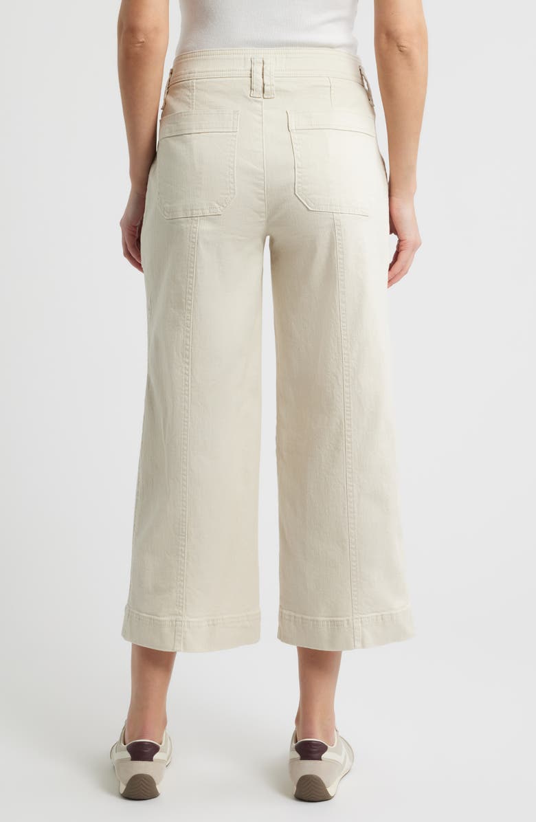 Wit & Wisdom Skyrise Crop Wide Leg Utility Pants, Alternate, color, Blanched Almond