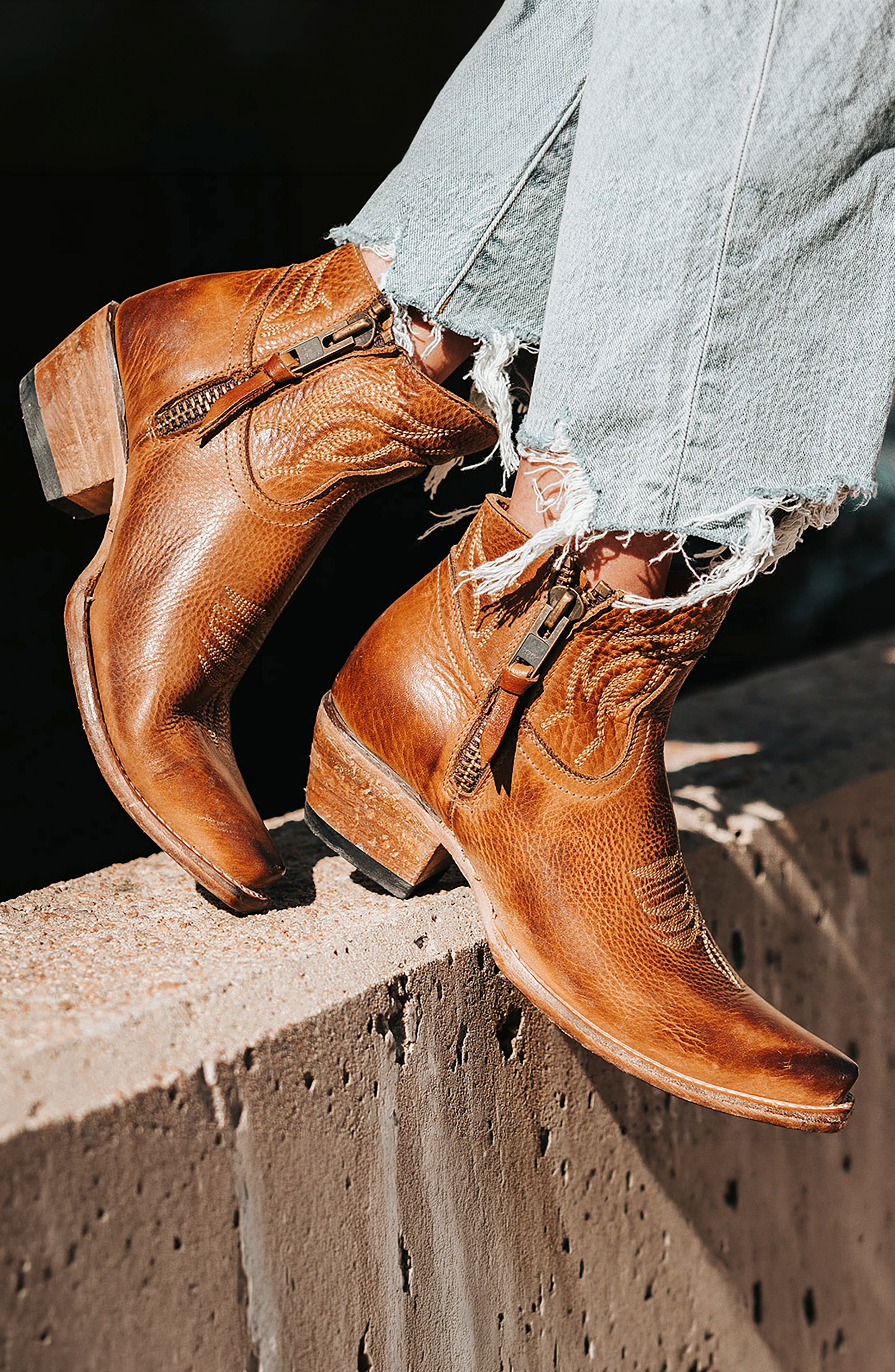 Wolfie Western Bootie, Alternate, color, WHEAT