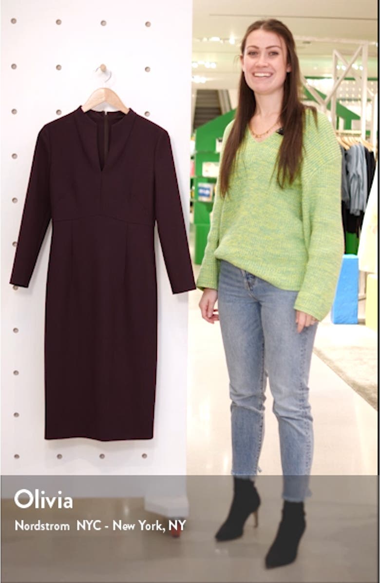 Debara Power Crepe Long Sleeve Dress, sales video thumbnail