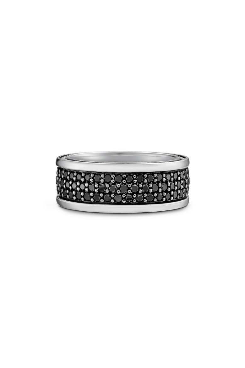 Streamline® Pavé Three Row Band in Sterling Silver with Black Diamonds, Alternate, color, BLACK DIAMOND