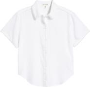 Cloth & Stone Picot Trim Short Sleeve Button-Up Shirt
