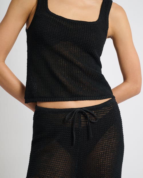 Onia Linen Knit Drawstring Pant In Black