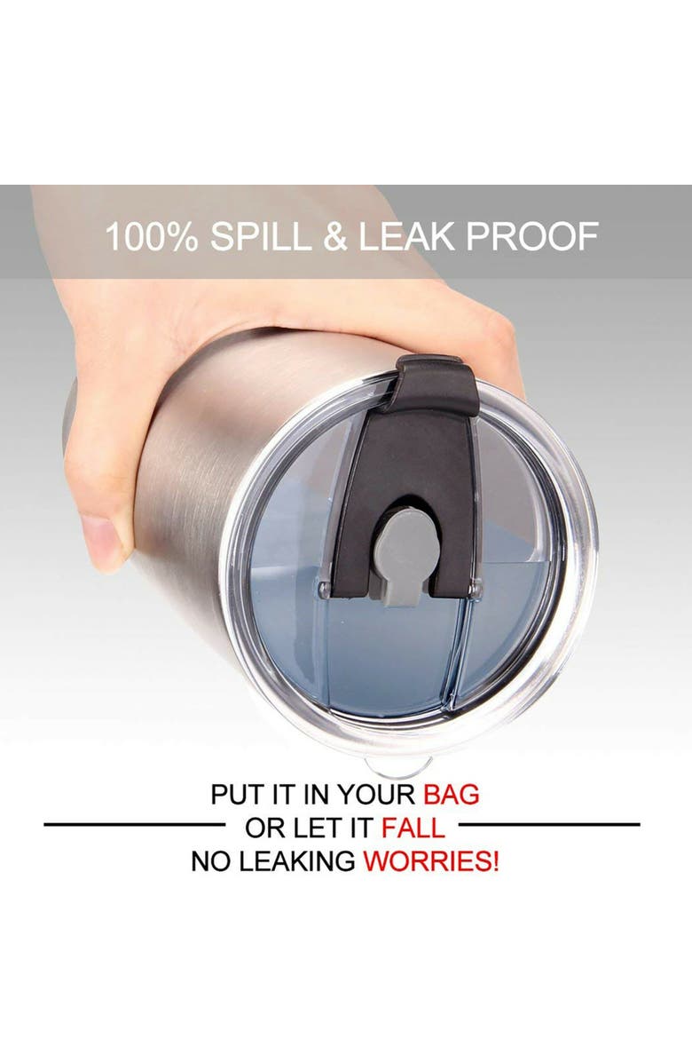 Healthy Human On The Go Spill Proof Tumbler Lid for 12 oz or 20 oz Cruisers, Alternate, color, Clear