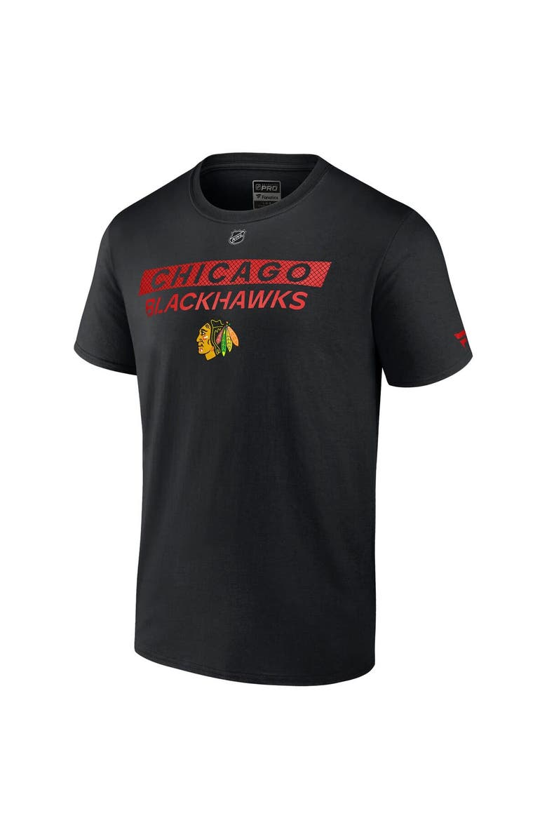 FANATICS Men's Fanatics  Black Chicago Blackhawks Authentic Pro Primary T-Shirt, Alternate, color, 
