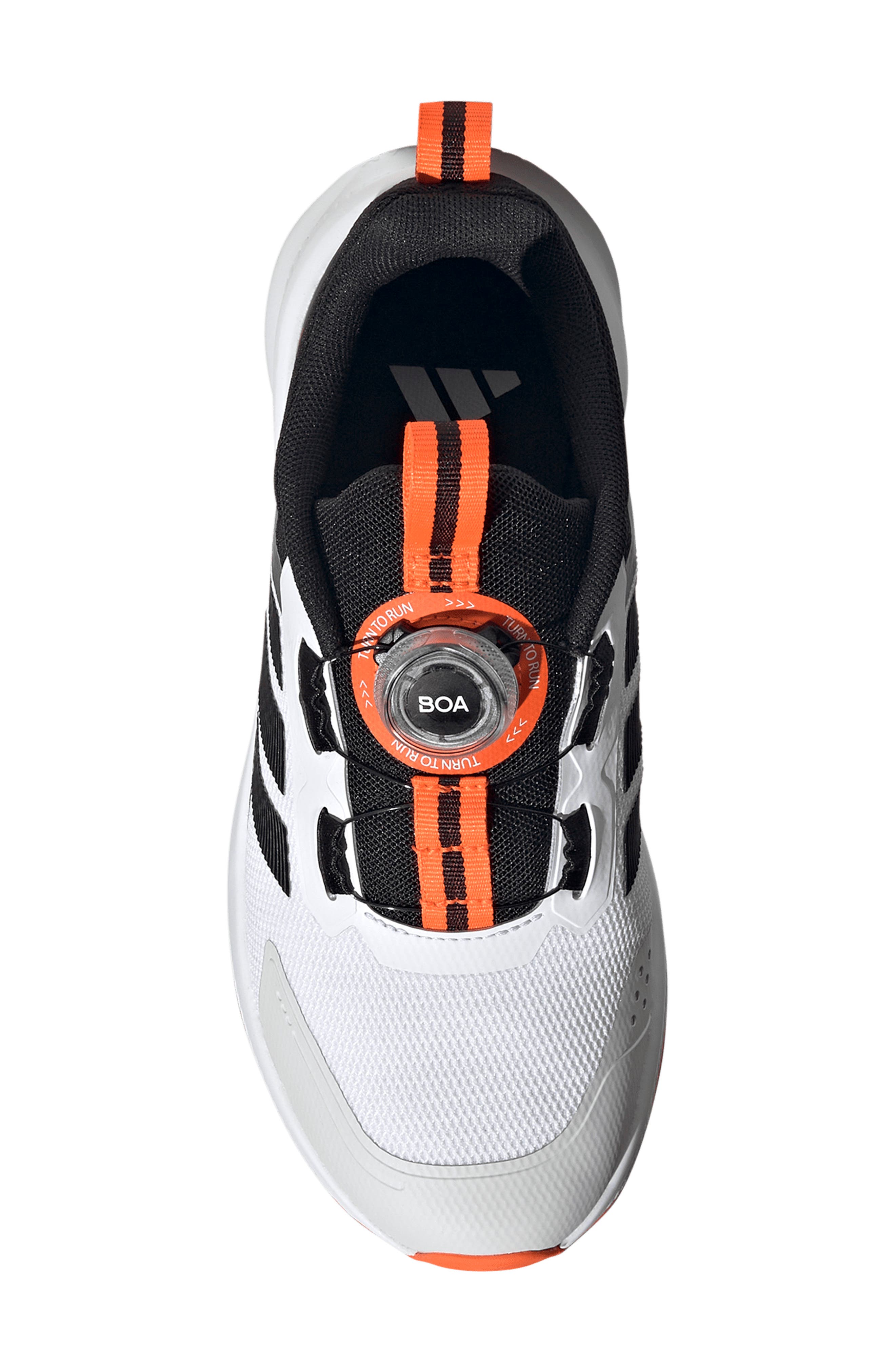 adidas Kids' Fortarun 4.0 Sneaker, Alternate, color, White/ Black/ Orange 2