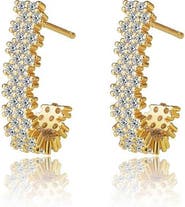 DLORIA Elara Sparkling Cubic Zirconia J Hoop Earrings