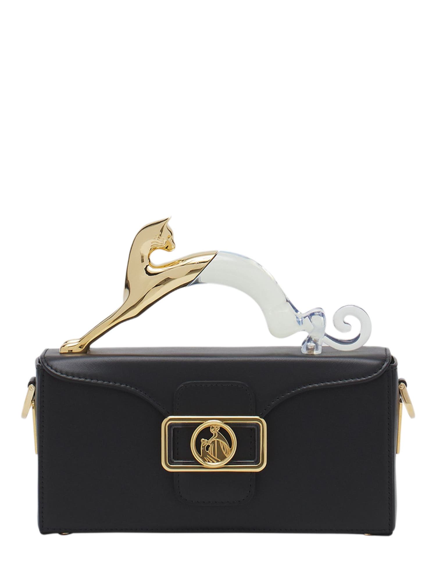 Lanvin Pencil Cat Nano Leather Bag With A Bi-Material Cat, Main, color, 