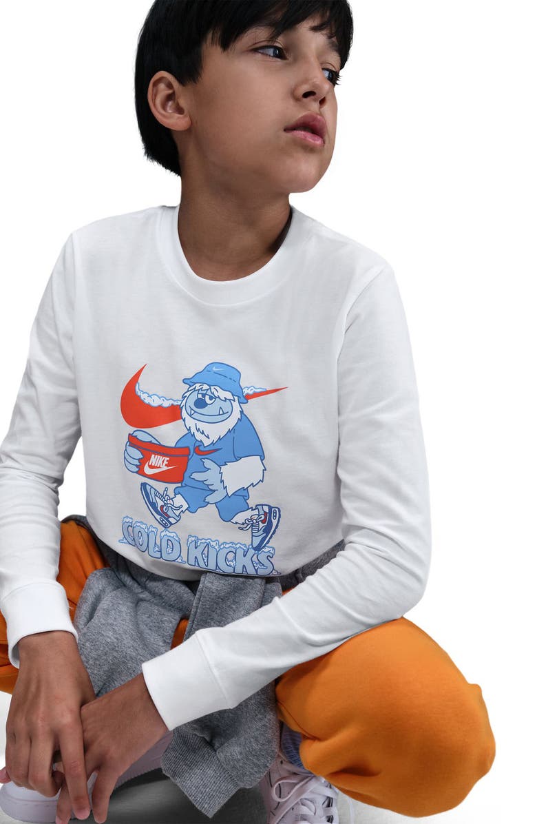 Nike Kids' Cold Kicks Long Sleeve Graphic T-Shirt, Alternate, color, White
