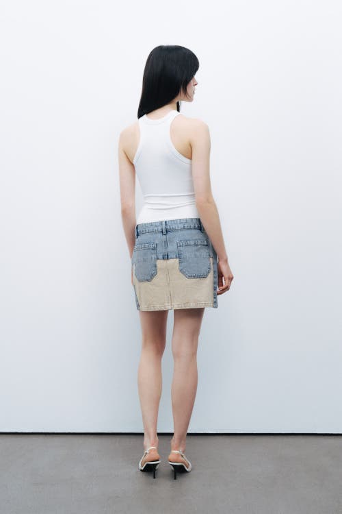 NOCTURNE NOCTURNE WASHED MINI DENIM SKIRT