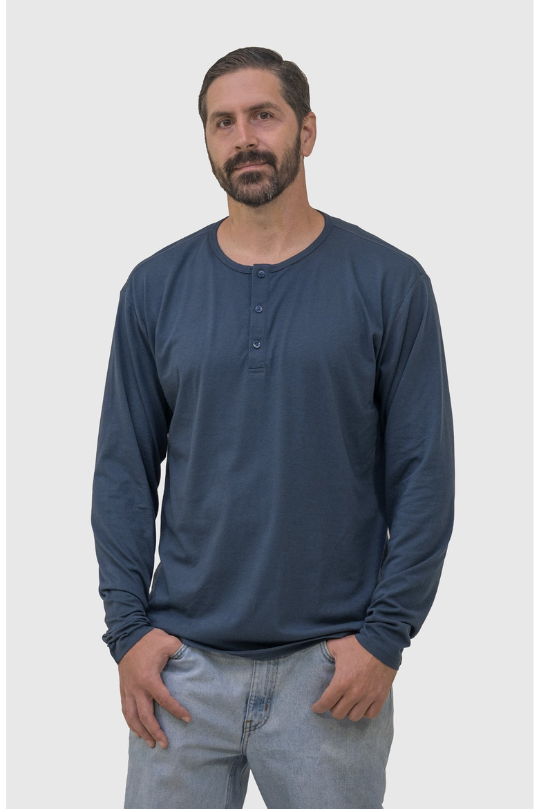 Long Sleeve Henley, Main, color, Slate Blue