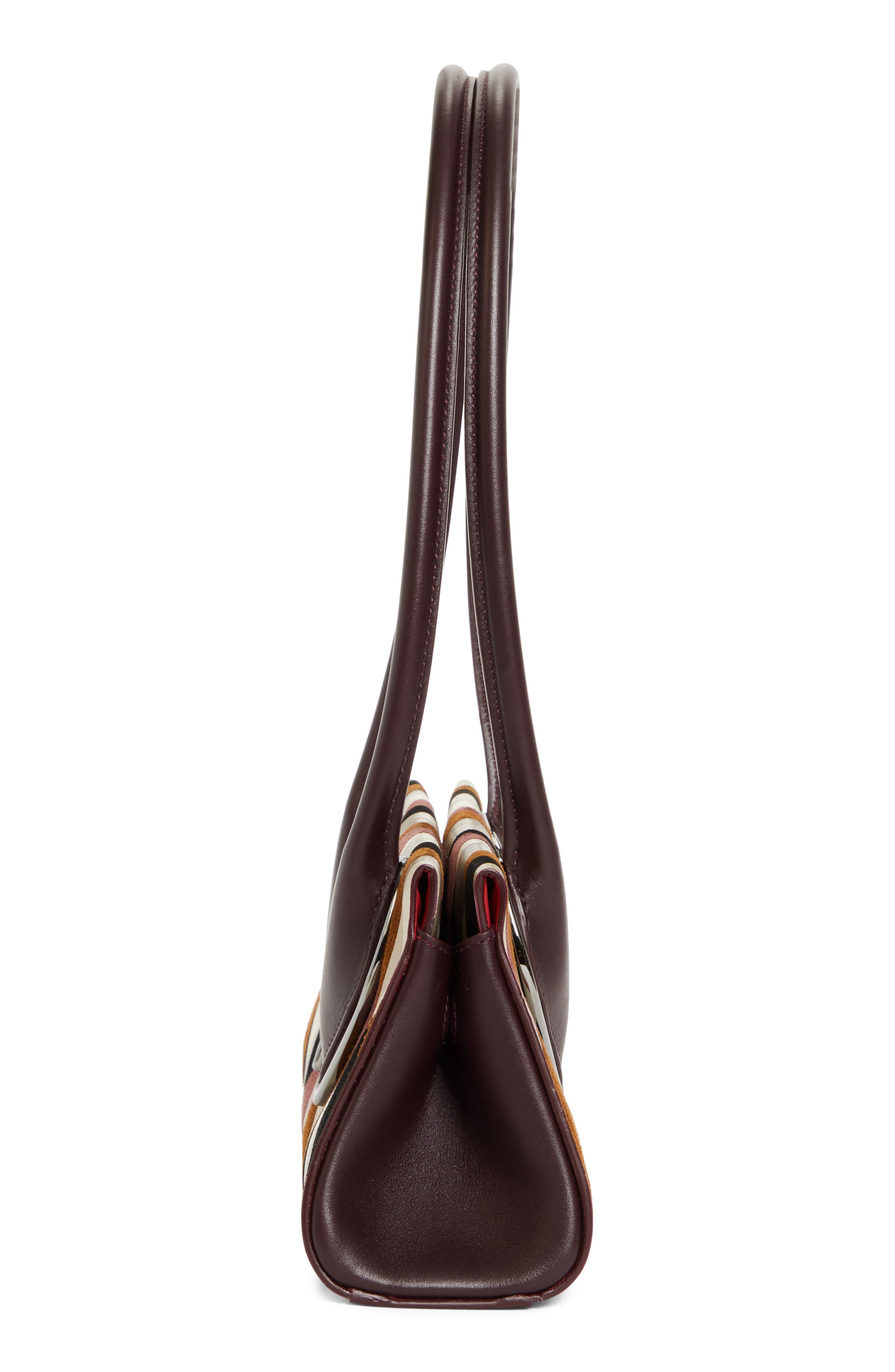 Christian Louboutin Intarsia Diamond Leather Baguette Bag, Alternate, color, Multi/ Amara