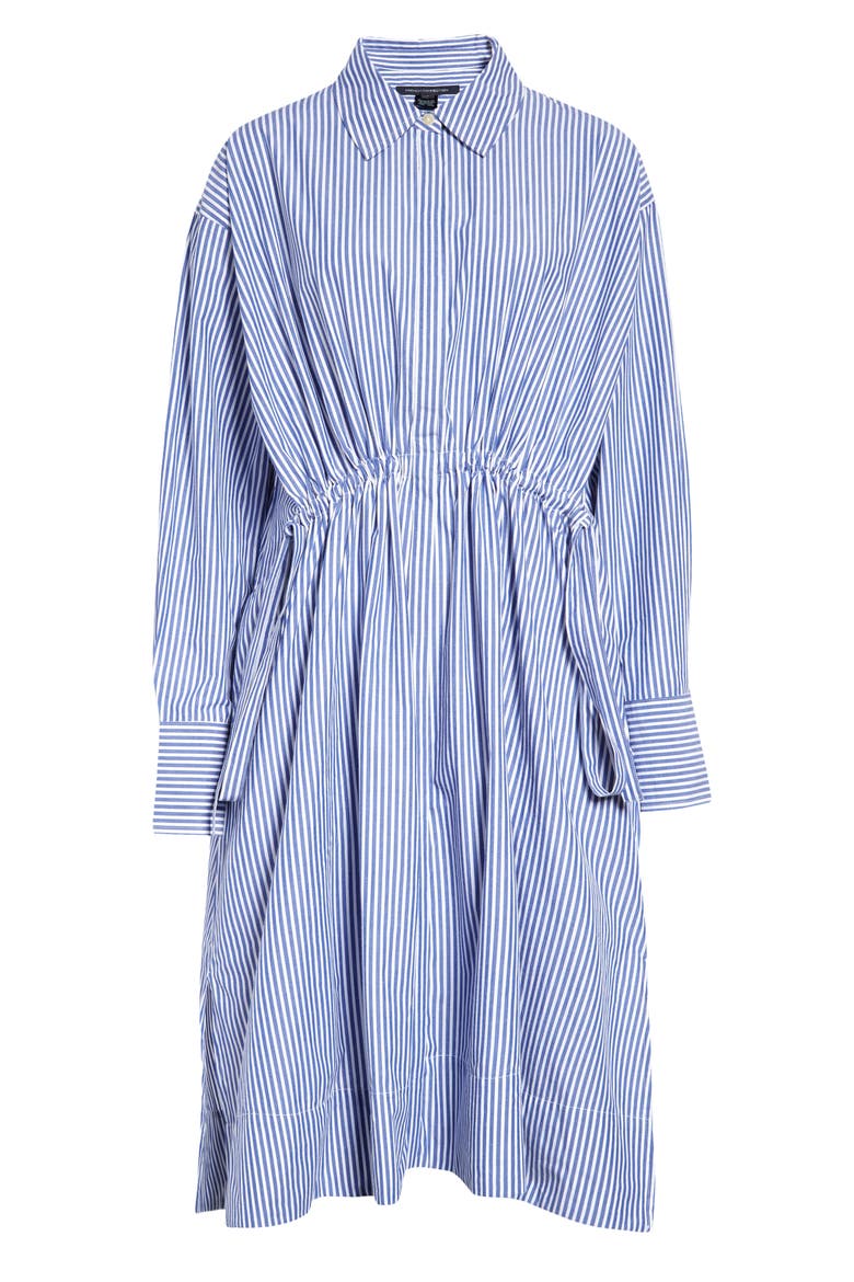 Rhodes Stripe Long Sleeve Shirtdress, Alternate, color, 90-LINEN WHITE-MARINE