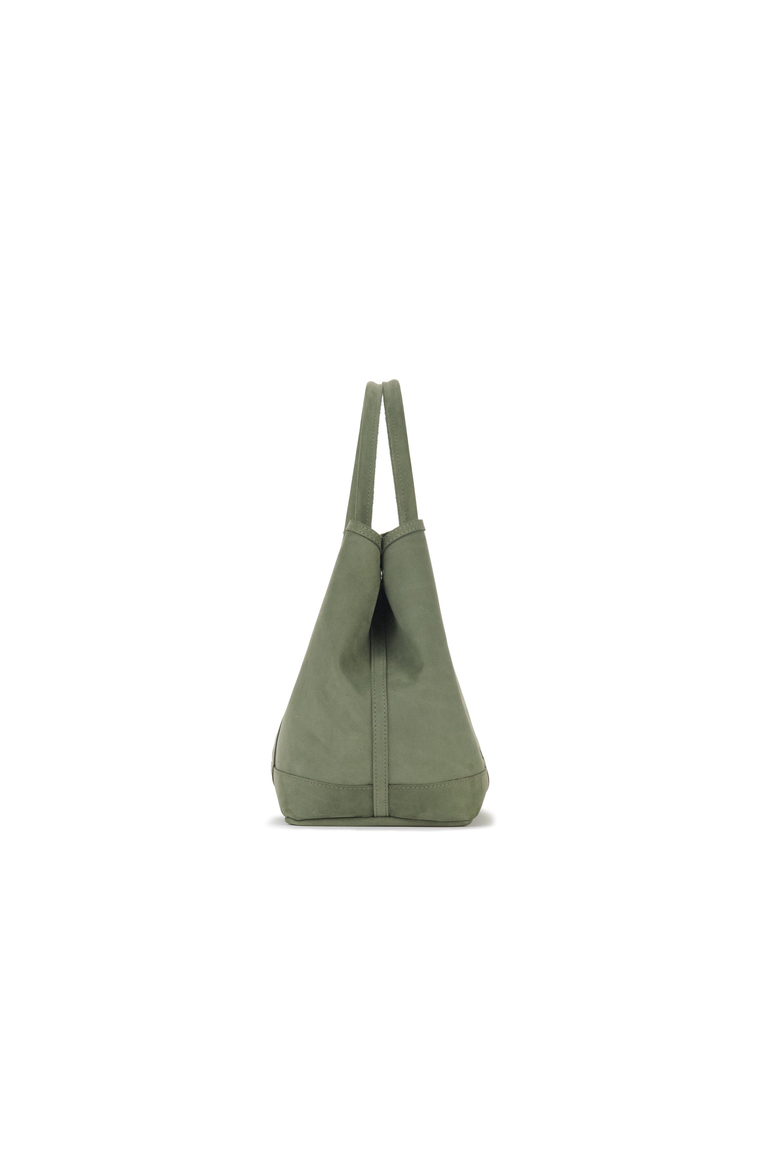 Ezra Arthur Audrey Velvet Leather Tote Bag, Alternate, color, Moss