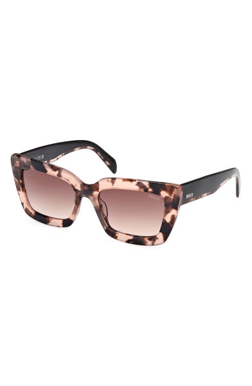 Pucci Women's Pink Havana & Brown Gradient Squared Cat-eye Sunglasses In Brown