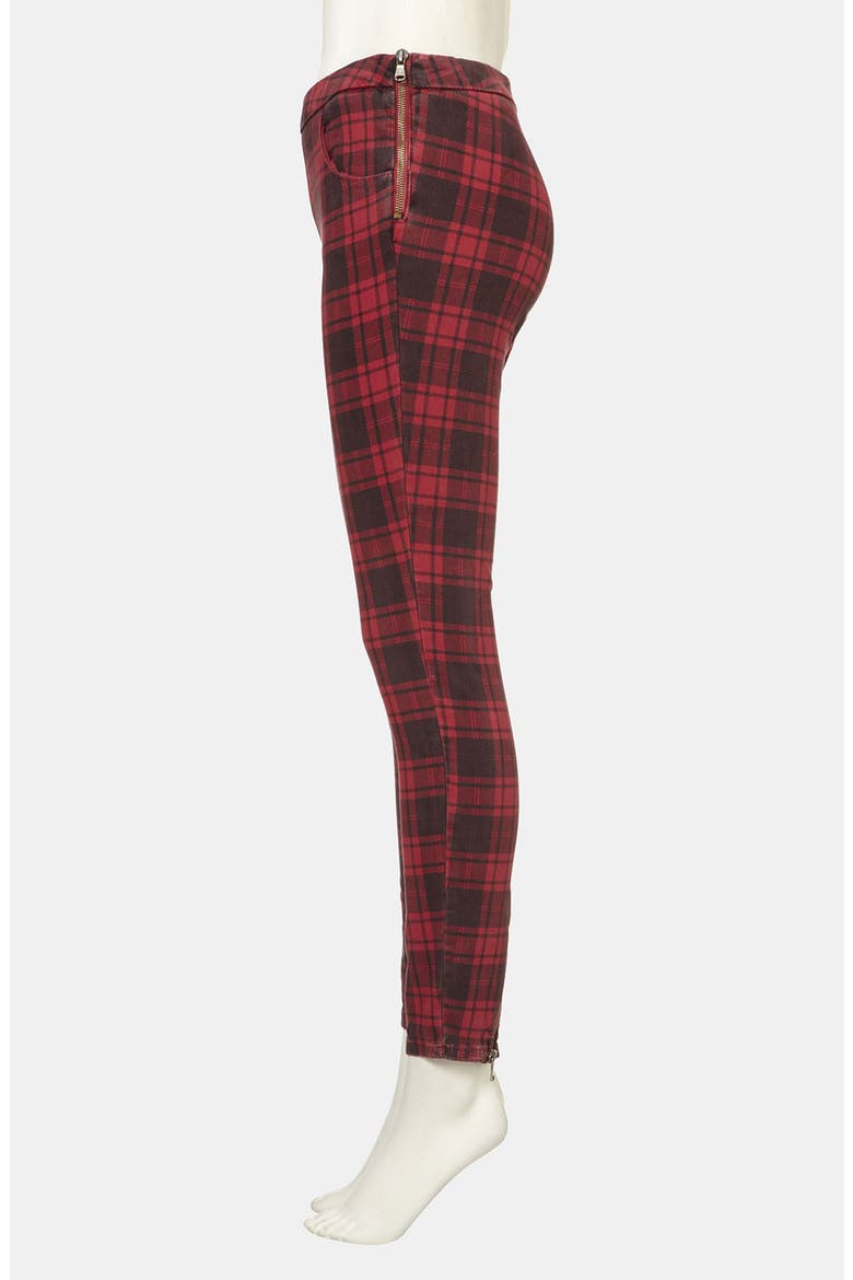 'Naomi' Plaid Skinny Pants, Alternate, color, RED