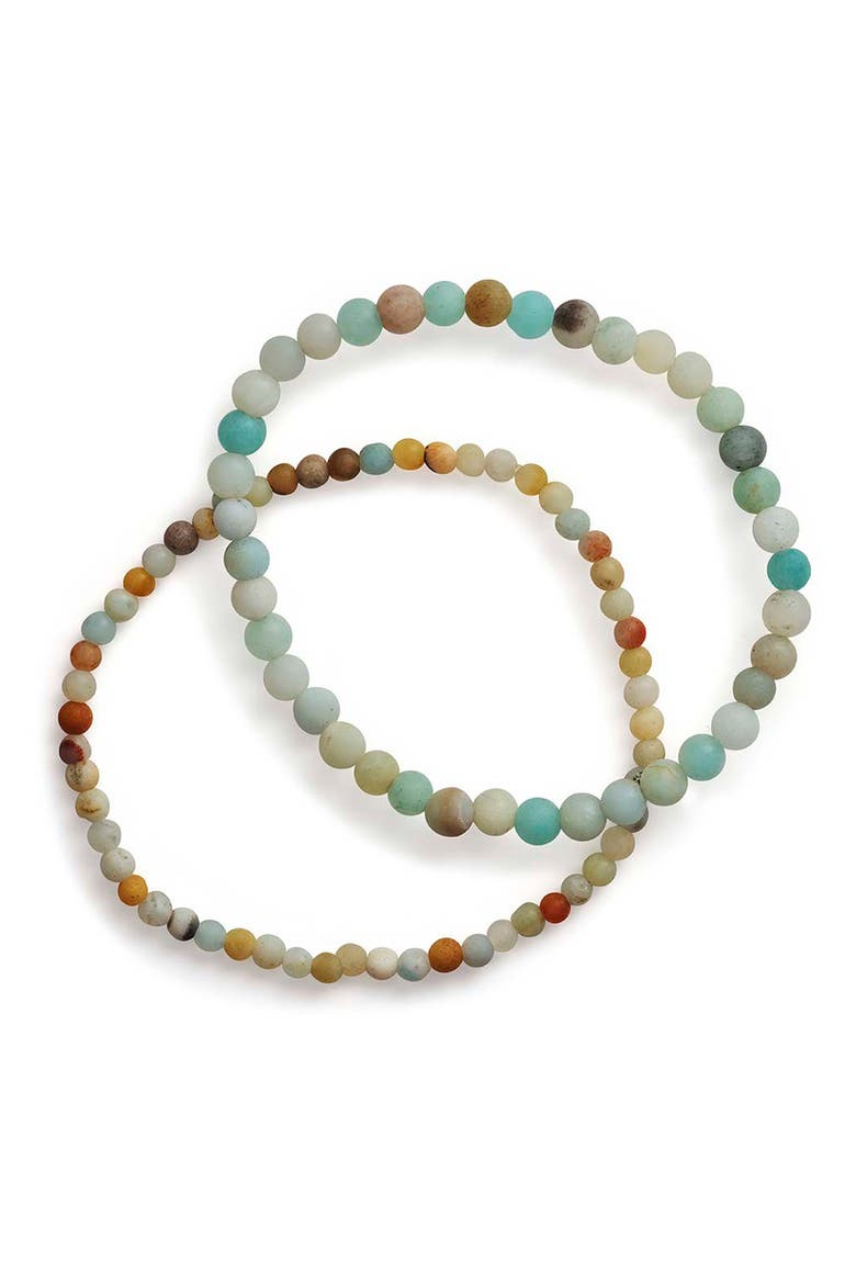 Stone 2-Pack Beaded Stretch Bracelets, Alternate, color, MACARON