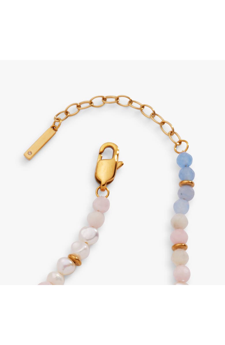 Alex and Ani Clear Quartz Semi-Precious Beaded Anklet, Alternate, color, Gold