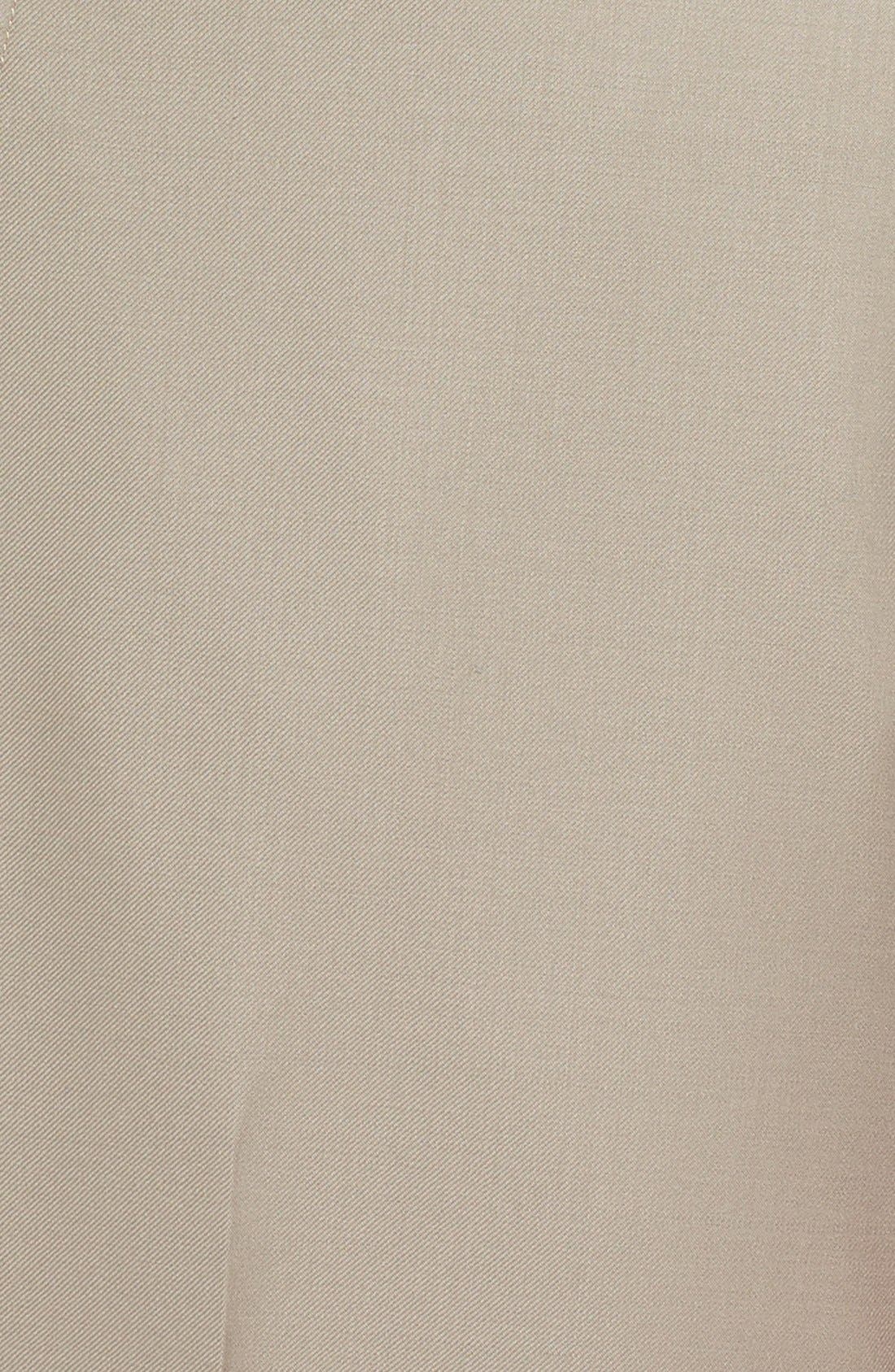 Flat Front Solid Super 130s Wool Gabardine Trousers - image 4