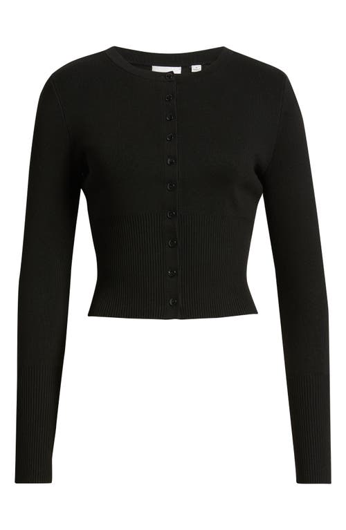 525 Crewneck Cardigan Sweater In Black