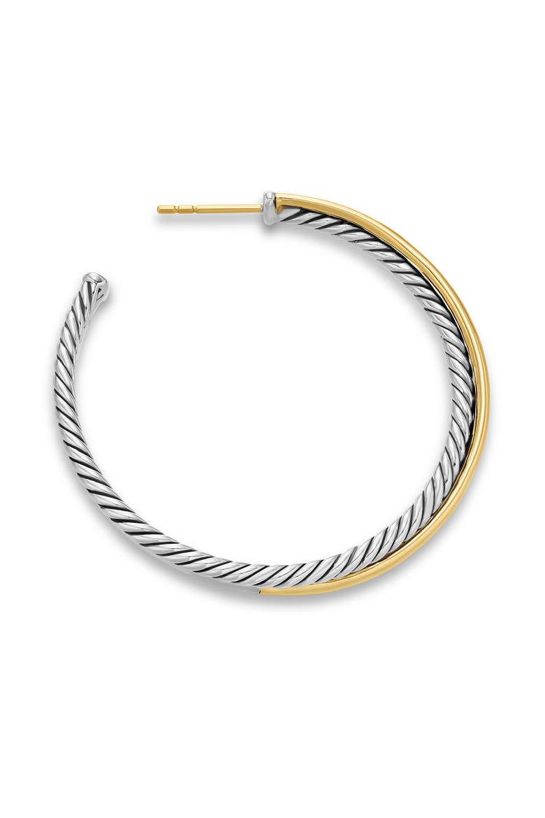 Crossover® XL Hoop Earrings with 18K Yellow Gold, Alternate, color, SILVER/ GOLD
