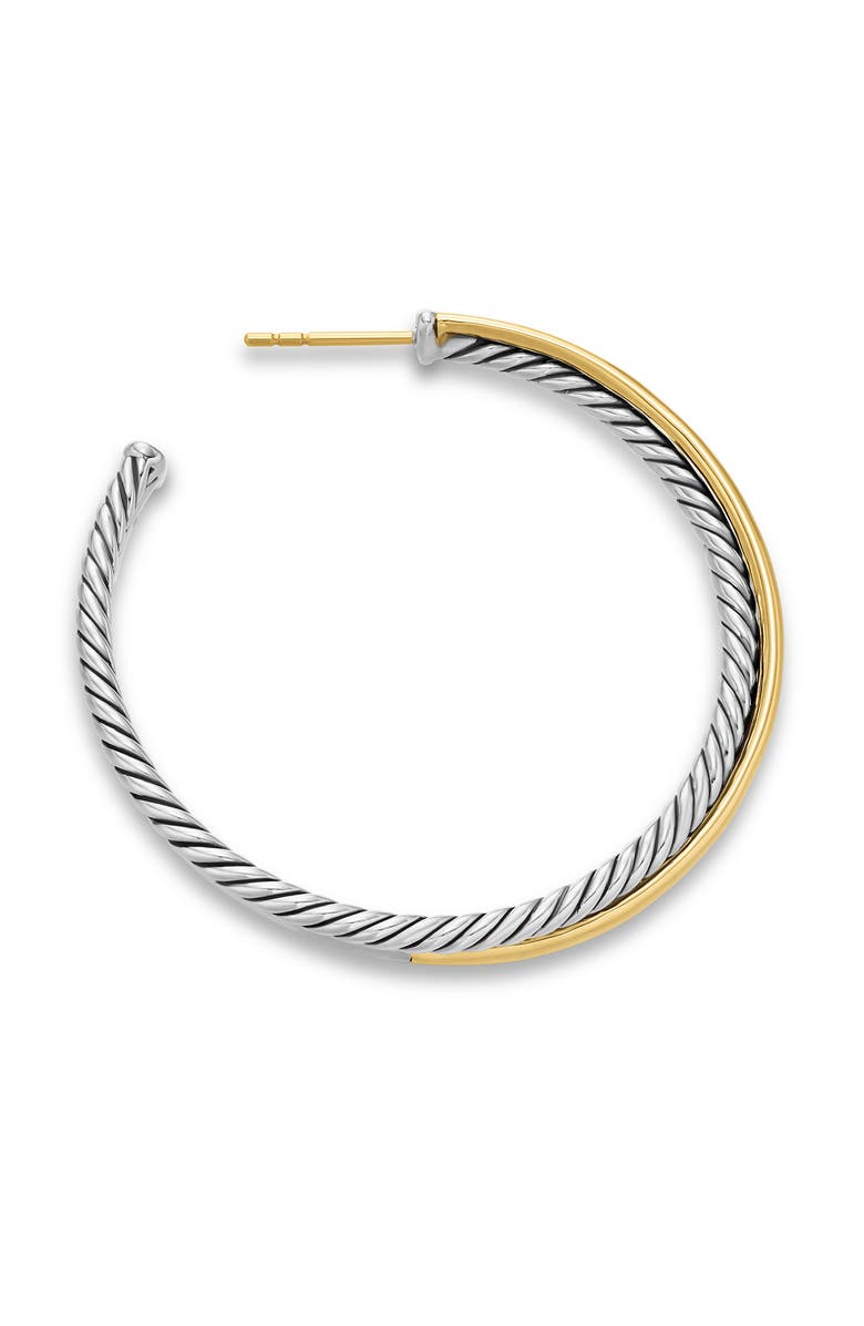David Yurman Crossover<sup>®</sup> XL Hoop Earrings with 18K Yellow Gold, Alternate, color, Silver/ Gold