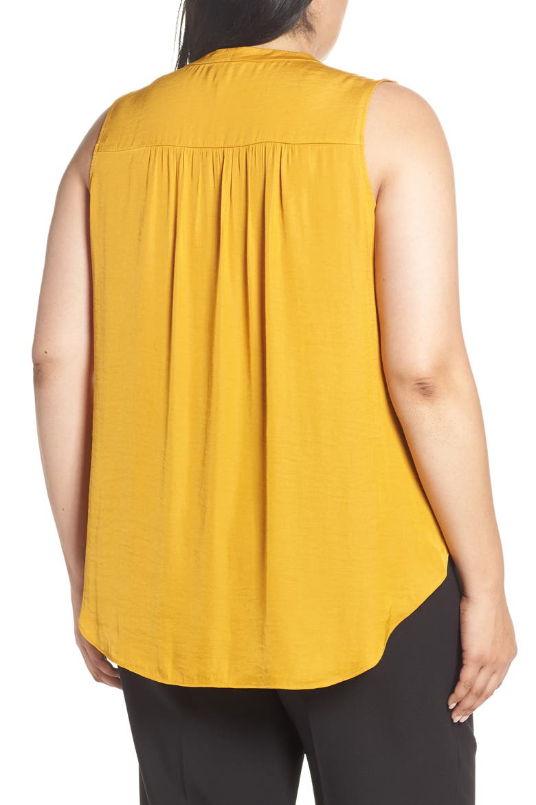 V-Neck Rumple Satin Blouse, Alternate, color, HONEY POT