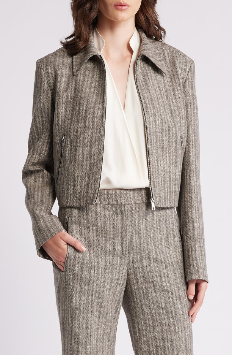 BOSS Jalerena Zip-Up Jacket, Main, color, Open Misc