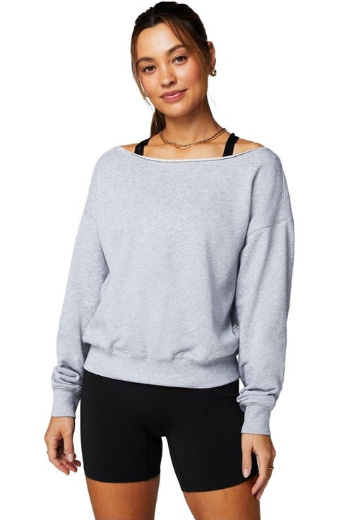 Women's Year Round Terry Off Shoulder Sweatshirt