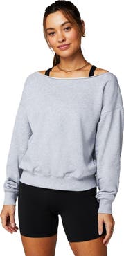 Fabletics Women's Year Round Terry Off Shoulder Sweatshirt