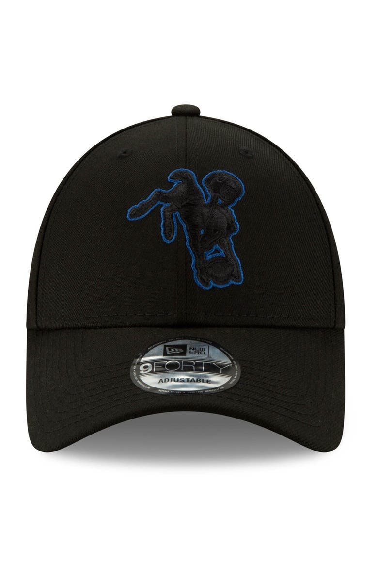 New Era Men's New Era Black Indianapolis Colts Throwback Logo Momentum 9FORTY Adjustable Snapback Hat, Alternate, color, 