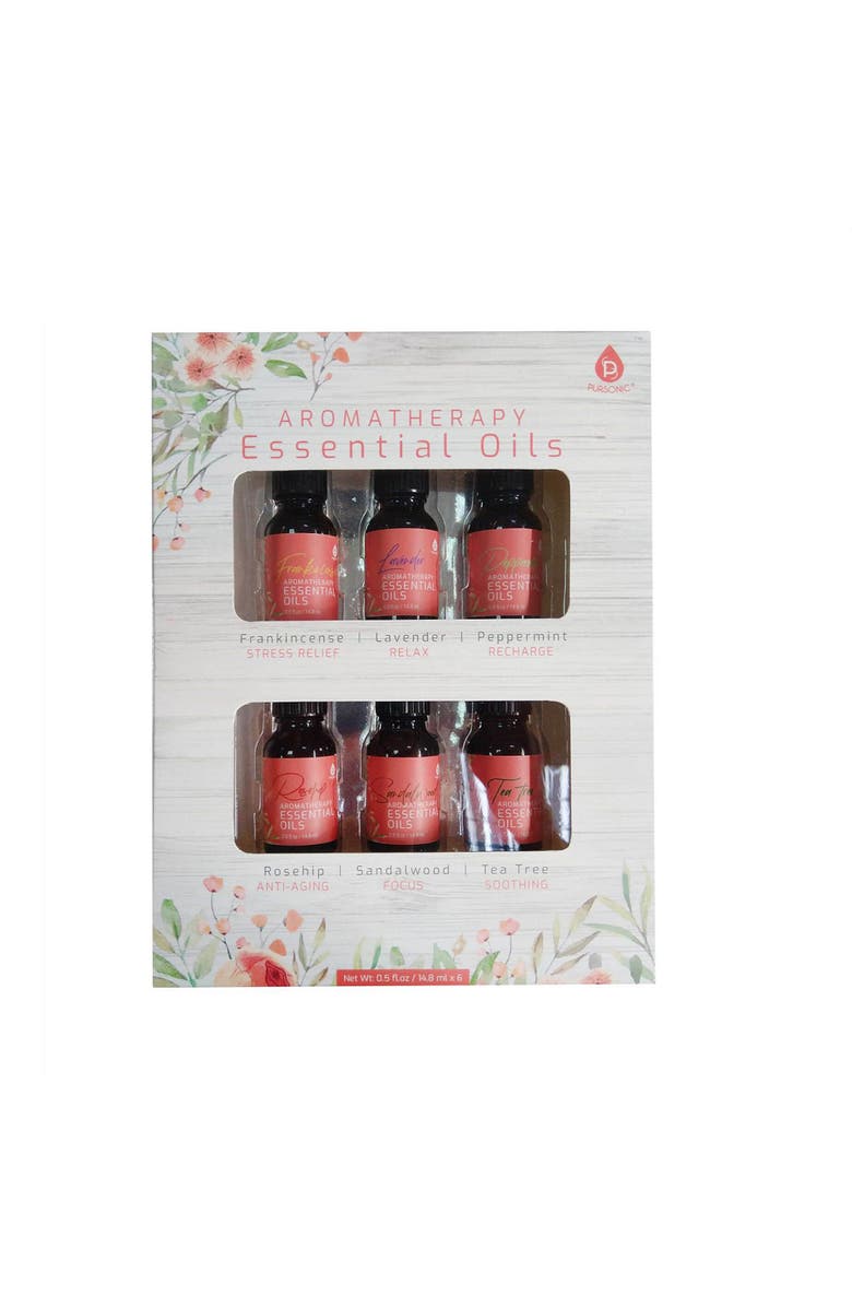 PURSONIC 6 Pack of Aromatherapy Essential Oils, Alternate, color, Multicolor