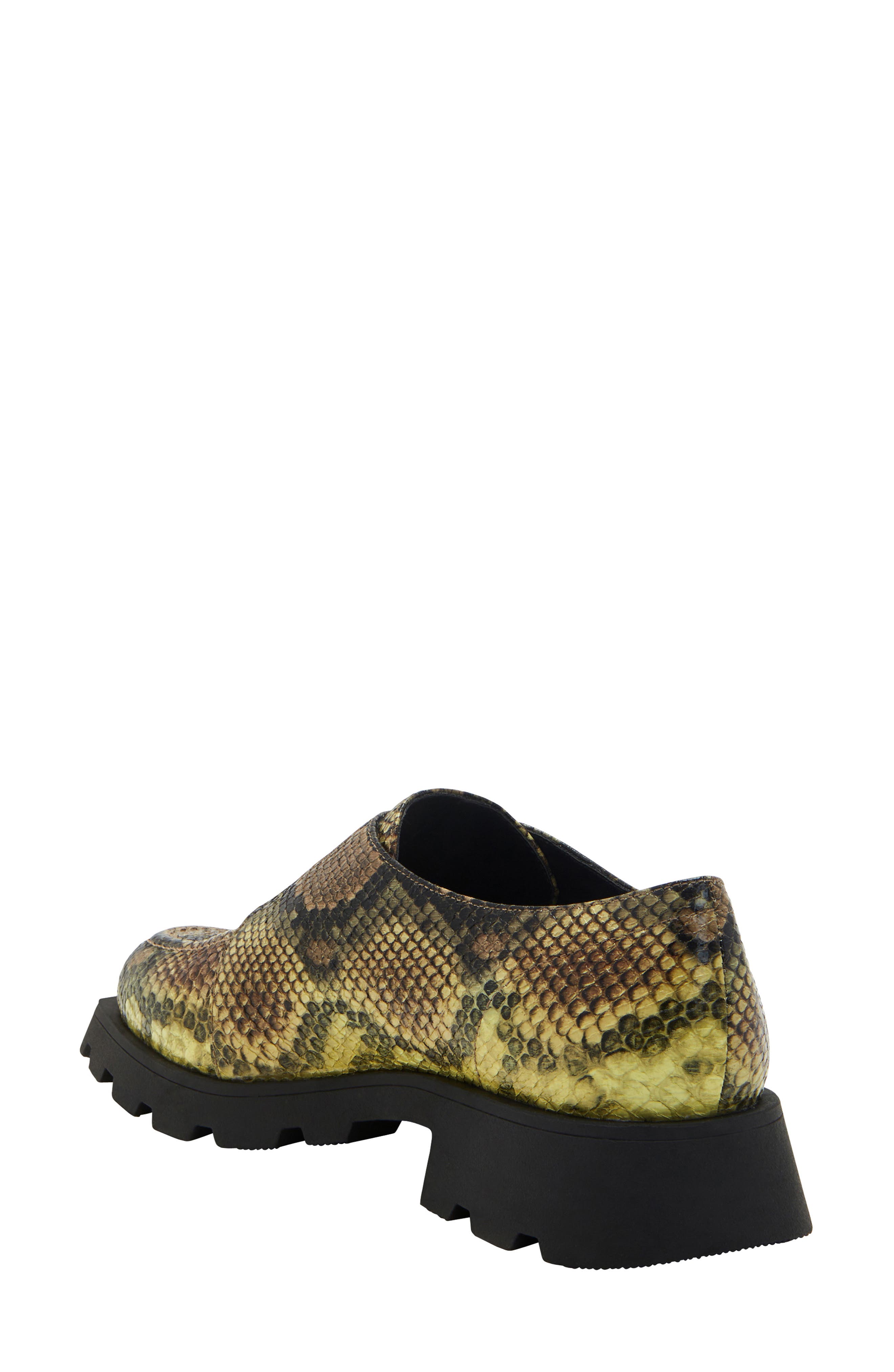 Daarling Snakeskin Embossed Buckle Loafer, Alternate, color, SEA KELP MULTI