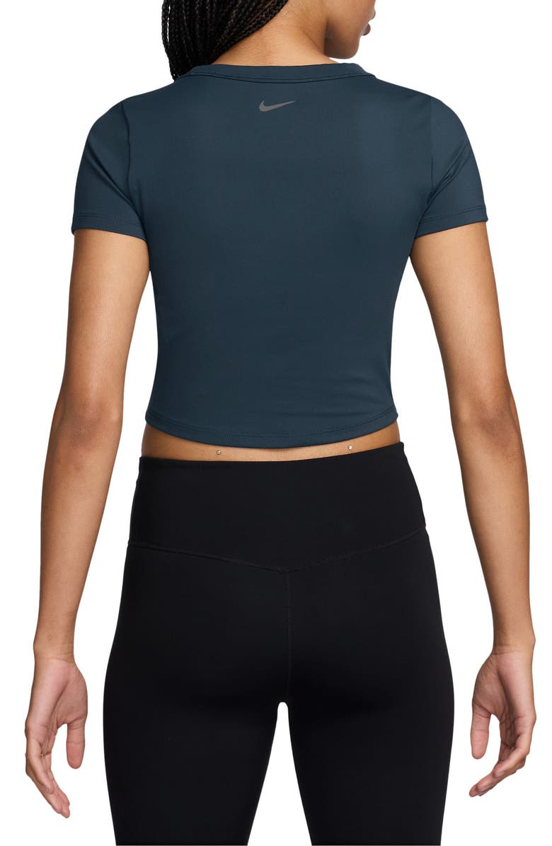 Nike Phoenix Fleece Short Sleeve Crop Sweatshirt, Alternate, color, 478 Armrnv/Black