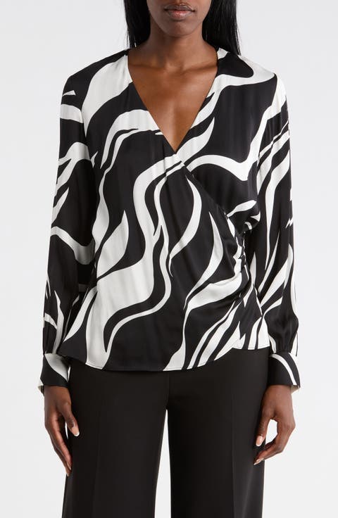 The Estelle Wrap Front Silk Blend Top
