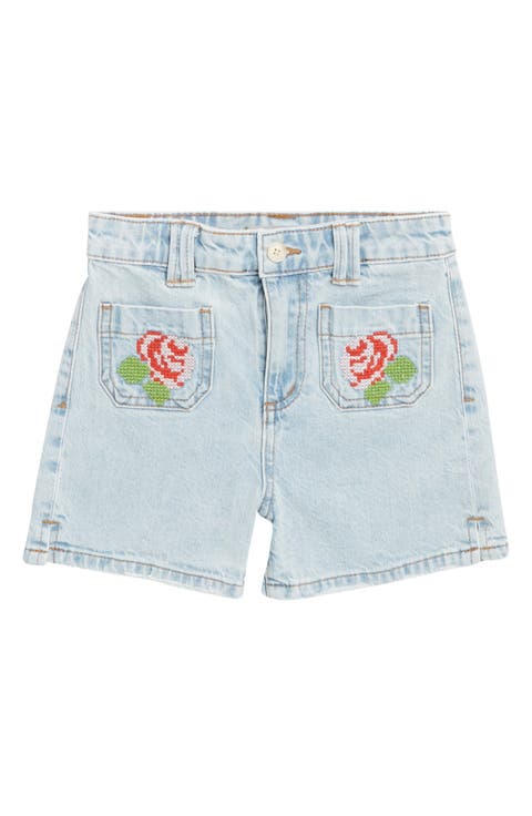 Kids' Rose Needlepoint Shorts (Big Kid)