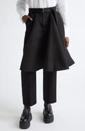 Sacai Belted Double-Faced Silk & Cotton Skirted Pants