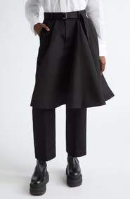 Sacai Belted Double-Faced Silk & Cotton Skirted Pants