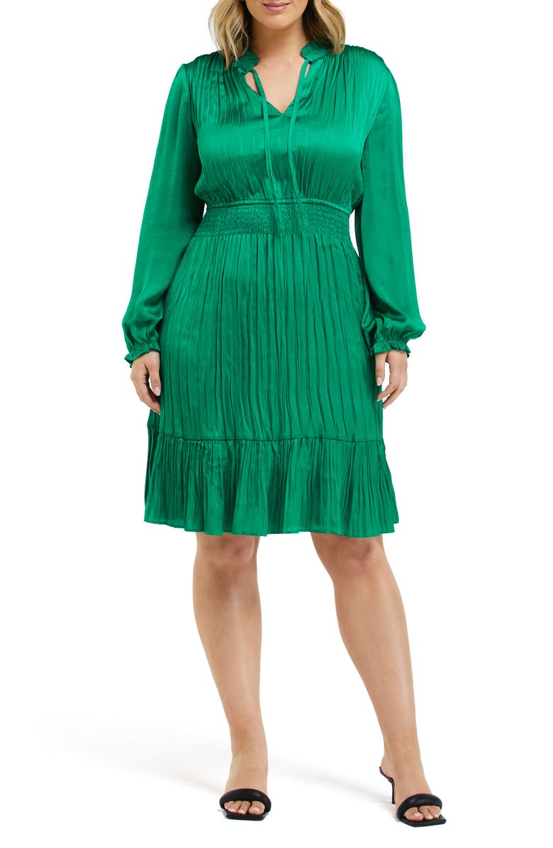 Estelle Nina Long Sleeve Satin Dress, Main, color, 