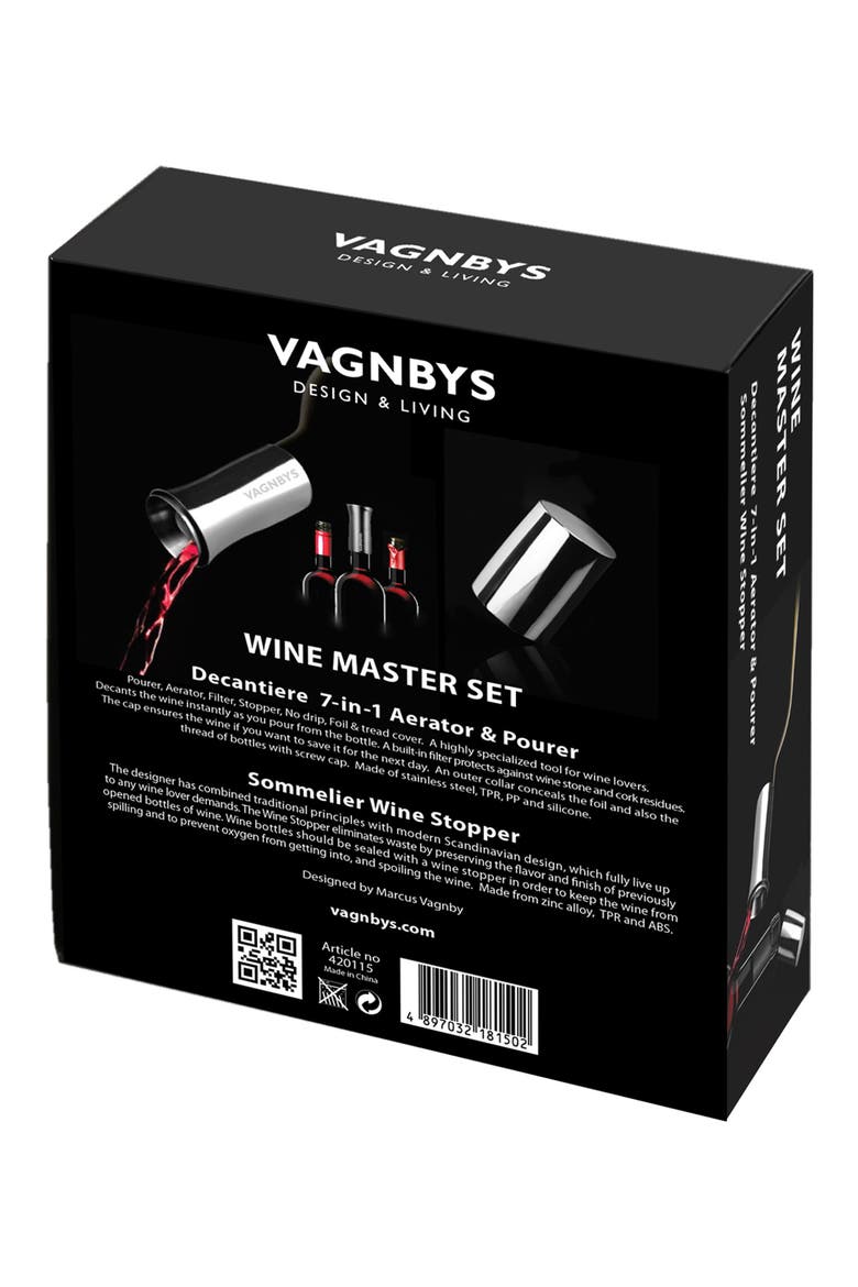 Vagnbys® Wine Decantiere & Wine Stopper Set, Alternate, color, STAINLESS STEEL