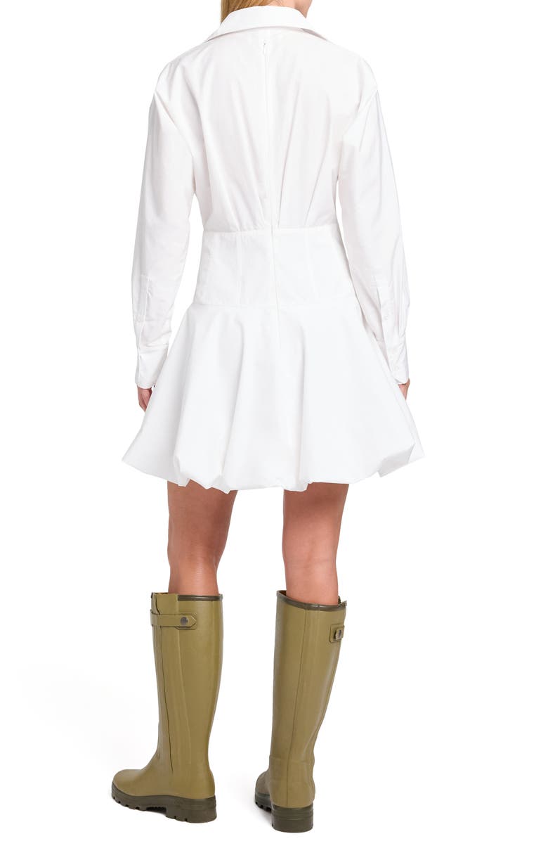 TWP Mila Cotton Poplin Bubble Hem Shirtdress, Alternate, color, White