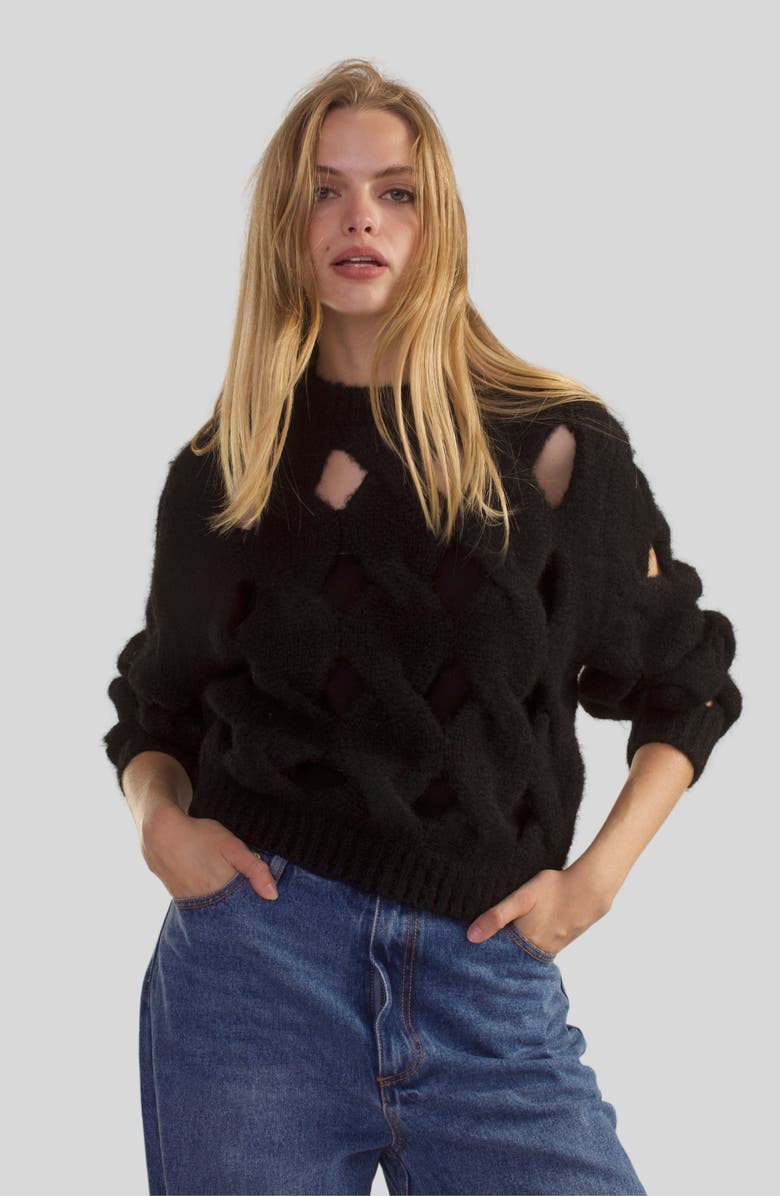 Cynthia Rowley OPEN KNIT SWEATER, Alternate, color, 