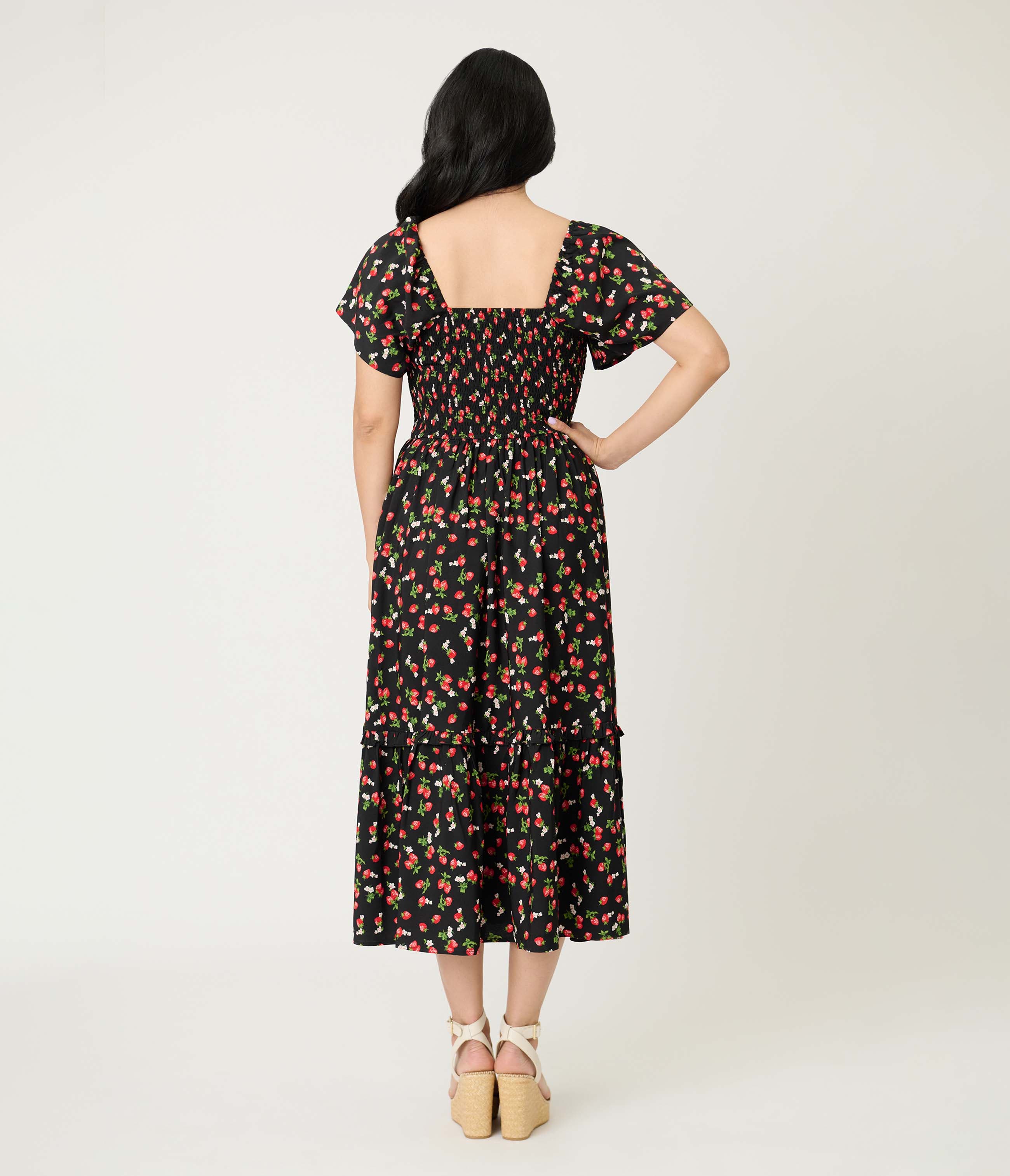 Smocked Bodice Midi Dress - image 2