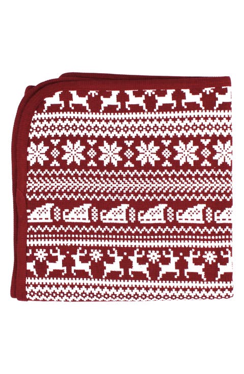 Holiday Print Thermal Organic Cotton Blanket